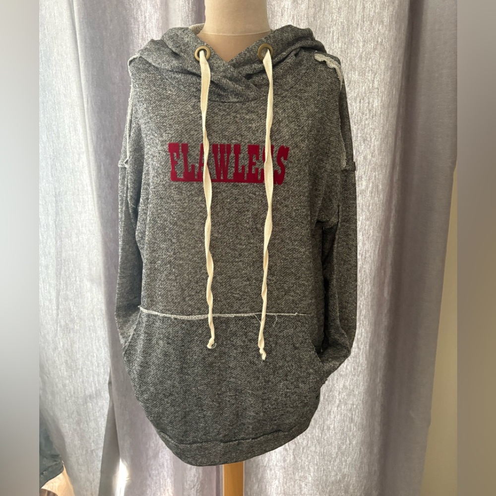 NWT Threadzwear Gray French Terry Hoodie “ Flawless” Size M